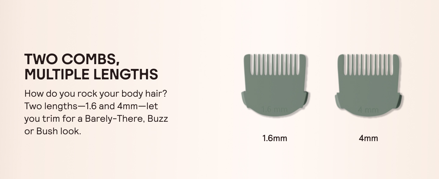2 combs, multiple lengths: 1.6mm and 4mm