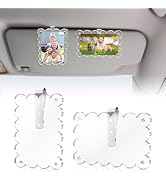FDKYOEK 2 PCS Scalloped Car Photo Holder, 3.15 x 4.72 in Acrylic Car Picture Holder, Clear Photo ...