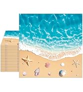 40pcs Beach Party Decorations Napkins Disposable, Seashell Starfish Coral Nautical Napkins for Ki...