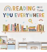 JarThenaAMCS Boho Reading Will Take You Everywhere Wall Stickers Inspirational Quote Wall Decals ...