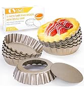 Cyimi 12 pcs Egg Tart Molds, 3" Mini Tart Pans Removable Bottom,Cupcake Cake Muffin Mold Tin Pan ...