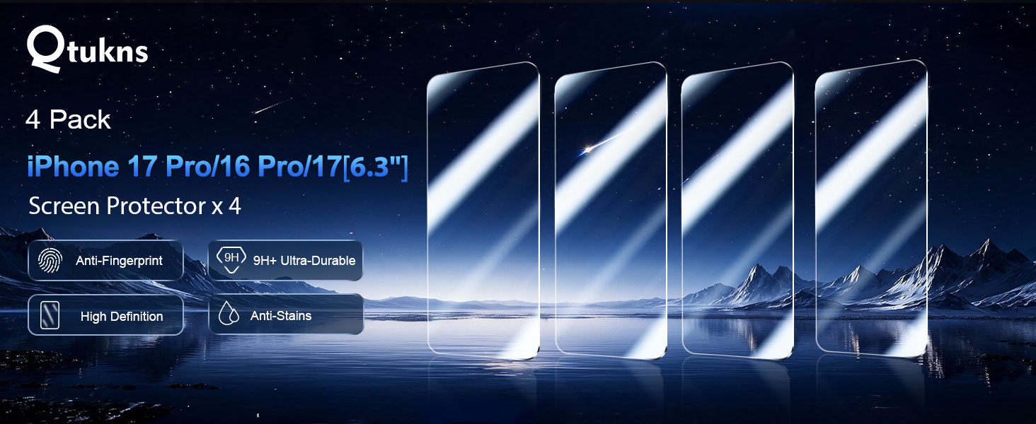 Qtukns 4 Pack Screen Protector