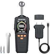 Proster 2-in-1 Pin & Pinless Moisture Meters for Walls - Rechargeable Damp Meter with 3-Colour Ba...