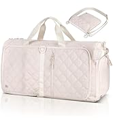 Large Duffle Bag for Women & Men, 40L Foldable Weekender Bag with Shoe Compartment and Wet Pocket...