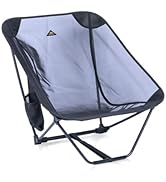 iClimb Low Ultralight Compact Camping Folding Chair with Side Pocket and Carry Bag (Black Mesh)