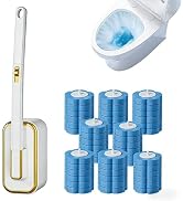 Disposable Toilet Brush with 48 Replacement Heads, Wall-Mounted Toilet Brush, Suitable for Cleani...