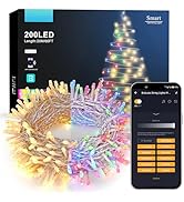 Brizled Smart Color Changing Christmas Lights, 66FT 200 LED Warm White & Multicolor Color Changin...