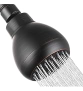 High Pressure Shower Head, 3’’ Wall Mount Fixed Showerhead with Adjustable Swivel Brass Ball Join...