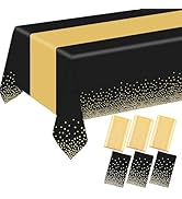ZHOMA 6 Pack Rectangle Plastic Dot Tablecloth Set, 54 X 108 Inch Plastic Table Cover, 12 x 108 In...