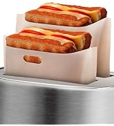 12Pcs Non-Stick Toaster Bags Reusable – 6.7"x7.5" Grilled Cheese Bags, Heat-Resistant & Easy to C...
