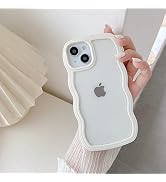 QLTYPRI Compatible with iPhone 12/iPhone 12 Pro(6.1 inch) Case, Cute Curly Wave Frame Clear Case ...