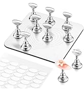 Makartt Nail Stand Kit: Nail Holder for Painting Nails DIY, Magnetic Press on Stand Silver for Ar...