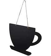 KALLORY Mini Wooden Hanging Chalkboard Message Board for Restaurant and Cafe Blackboards with Rea...