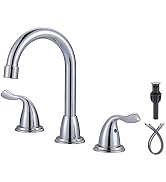 ARCORA 8 Inch Widespread Bathroom Faucet 3 Hole, Chrome Bathroom Faucet, Bathroom Sink Faucet wit...