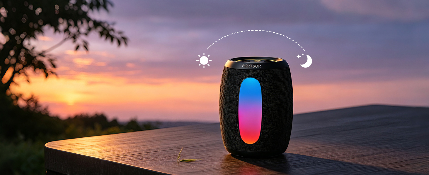 Portable Bluetooth speaker, rechargeable battery for all day up 30 hours of long playback.