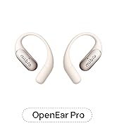 Text reads 'OpenEar Pro'. White wireless earbuds with ear hooks shown from side view against white background.