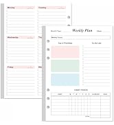 Weekly Planner Refills for A5 Binders - 53 Sheets/106 Pages Undated Colorful Weekly Planner, 6-Ho...