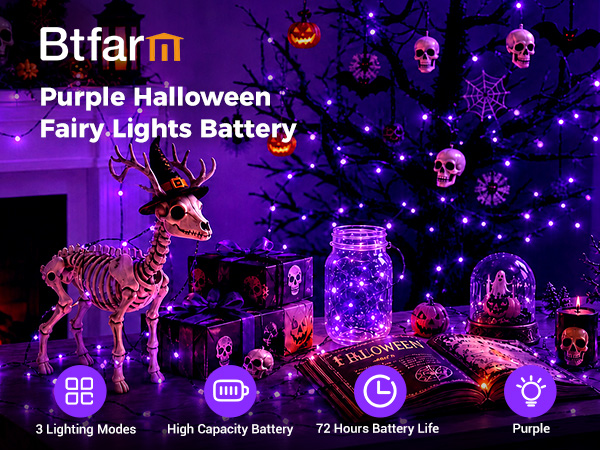 halloween fairy lights battery with 3 modes