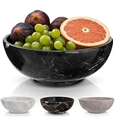 Gusto Nostro 8" Luxury Black Marble Decorative Bowl for Coffee Table - Elegant Modern Fruit Bowl ...