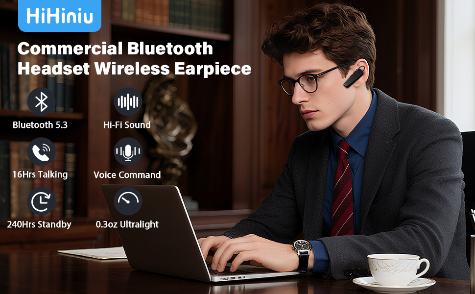 Bluetooth Earpiece Wireless Handsfree Driving Headsets with Mic