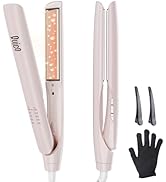 Quico Upgrade Hair Straightener, 100-240V Dual Voltage Travel Hair Straightener and Curler with 1...