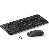 Compact Wireless Keyboard Mouse Combo, Cordless Computer Keyboard and Silent Mouse Set, Silent Ad...