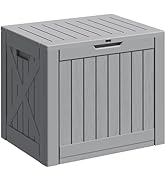 Greesum 40 Gallon Resin Deck Box, Outdoor Storage for Patio Furniture, Garden Tools, Pool Supplie...