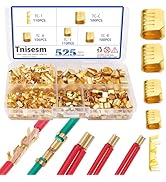Tnisesm 525 Pcs U Shape Copper Ring Terminals Crimp Kits - Non-Insulated Assortment Cable Wire Sp...
