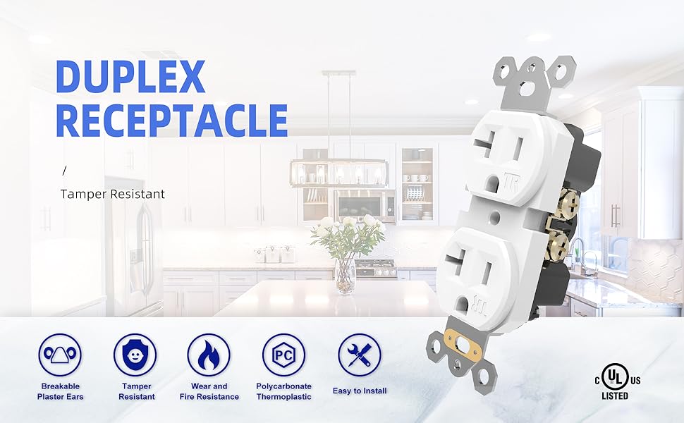 20A Tamper Resistant Duplex Receptacle