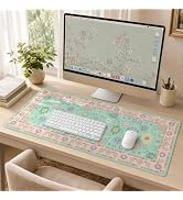iCasso Vintage Rug Desk Mat, Large Mouse Pad for Desk, XXL Floral Desk Pad for Keyboard and Mouse...