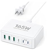 165W 6 Port Desktop PD GaN Fast Charging Station Hub Compatible with MacBook Air/Pro, iPad Pro, i...