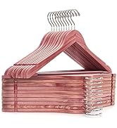 Amber Home American Red Cedar Hangers 30 Pack, Smooth Finish Wood Coat Hangers for Suit Shirt, Ar...