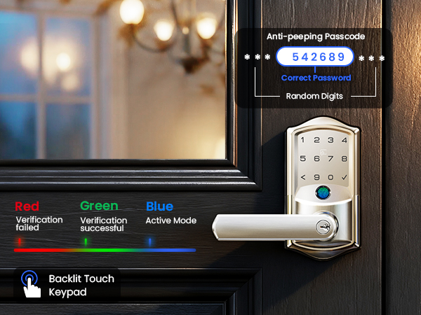 keypad door lock with handle