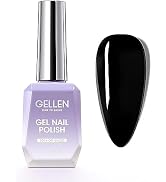 Gellen Black Gel Nail Polish, 18ml Black Gel Polish Pure Black Colors Nail Polish Soak off U V Li...