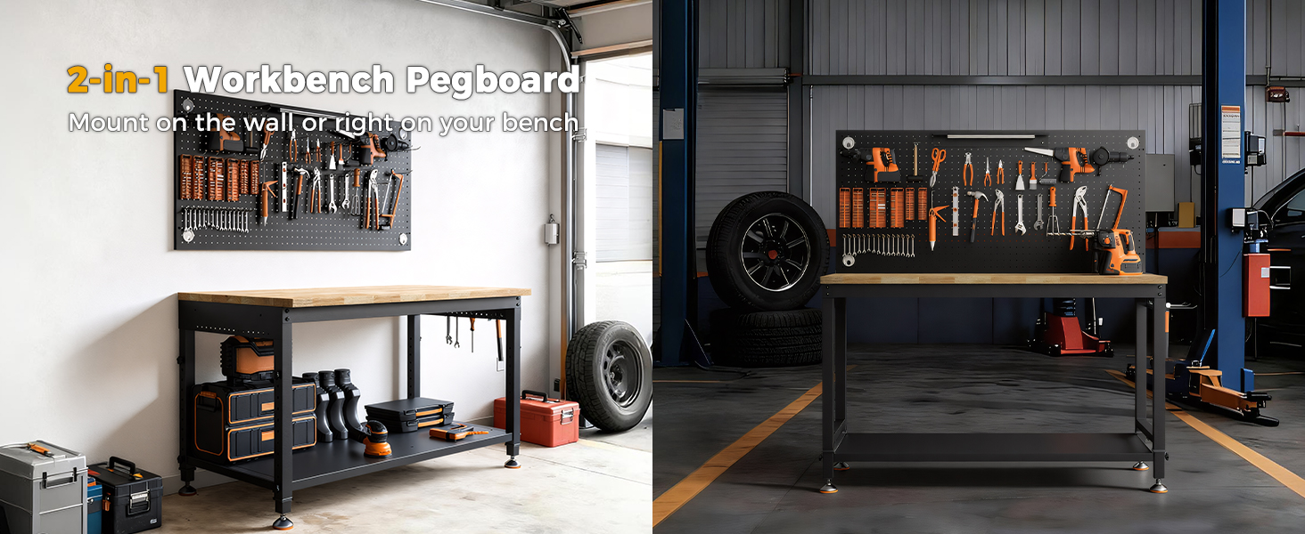 2-in-1 Workbench Pegboard