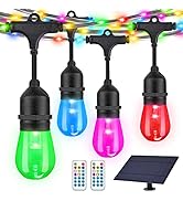 Solar String Lights Outdoor Waterproof LED Remote RGB String Lights with RGB Rope ,Solar String L...