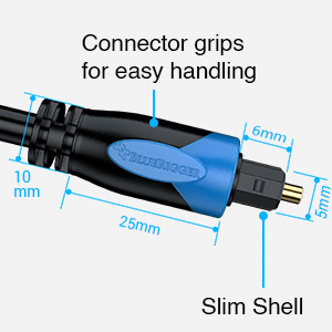 BlueRigger 3ft toslink optical cable 10ft 6ft toslink optical cable 15ft 24K gold plated Tersely