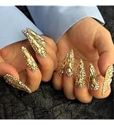 AKA Unicorn Trendy Handmade Press On Nails Long Stiletto Shape,10Pcs Bling Bling Acrylic Fake Nai...