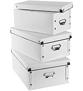 XUCHUN Decorative Storage Box with Lids,Set of 3 Waterproof Foldable Plastic Box Multiple Sizes f...