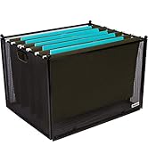 Hanging File Organizer Mesh Box - File Organizer Box Supports Letter Sized and Legal Sized Hangin...
