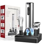 HomeHacks Electric Wine Opener, Automatic Wine Opener with Foil Cutter, Vacuum Stopper, Pourer, R...