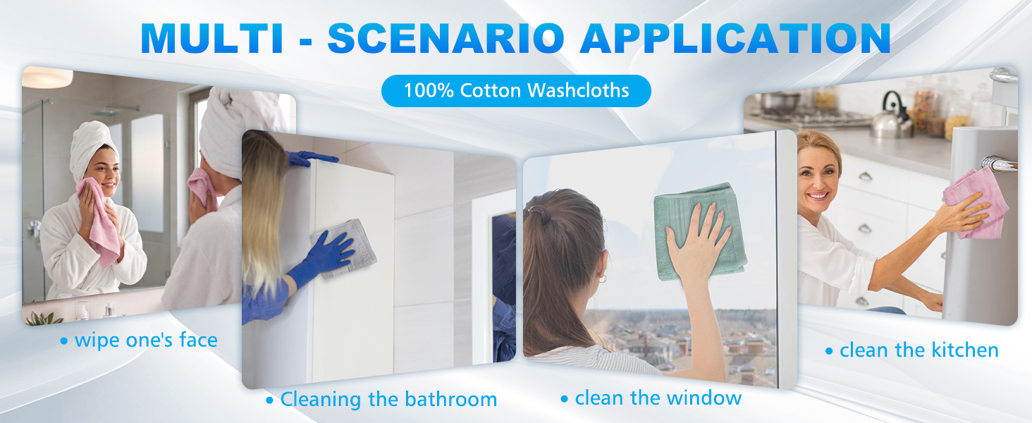 100% Cotton Wash Cloths