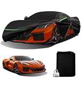 DTNESS Car Cover for 2020-2023 Corvette C8 with Zipper Door | 210D Waterproof Cover with Cotton L...