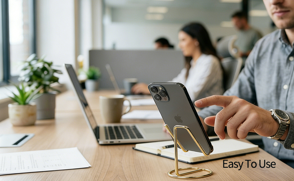 gold phone holder for office desk