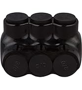 Morris Products 97579 Black Insulated Multi-Cable Connector - Single Entry 3 Ports 3/0-6 Wire Ran...