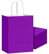 Bakepacker 24Pcs Paper Gift Bag with Handles Bulk Purple Paper Bags Multiple Uses (8.3"x6"x3.15",...