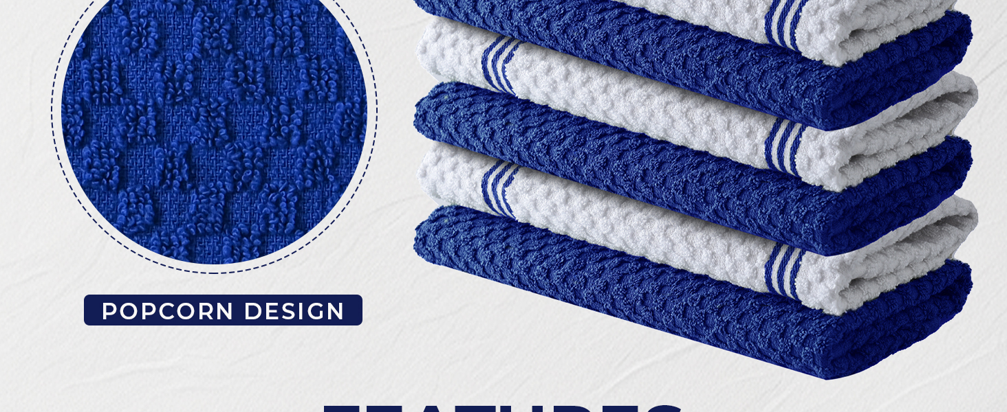 blue kitchen towels