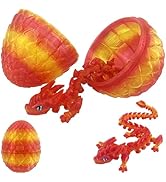 3D Printed Dragon Eggs with Dragon Inside, Articulated Dragons Toy with Eyes, Mystery Crystal Fid...