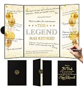 WNINK Black Gold Happy Retirement Guest Book, This Legend Has Retired Signature Memory Book for M...