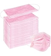 Wecolor 100 Pcs Disposable 3 Ply Earloop Face Masks, Suitable for Home, School, Office and Outdoo...